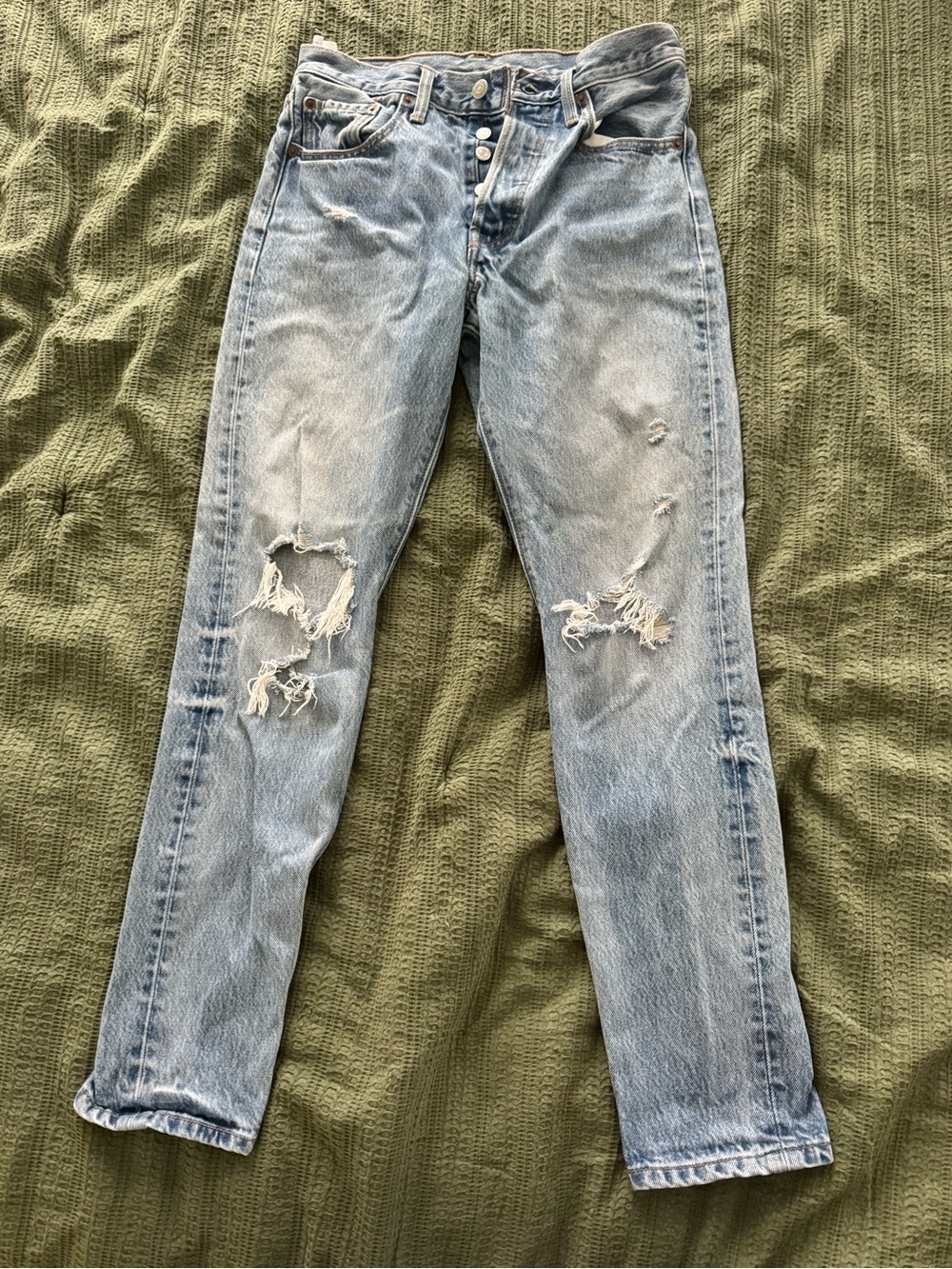 Levi’s 501 Relaxed Fit Blue Distressed Jeans